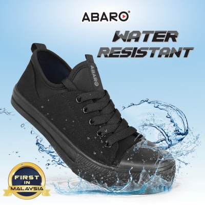 Black School Shoes Waterproof Canvas W2631 Primary | Secondary Unisex ABARO